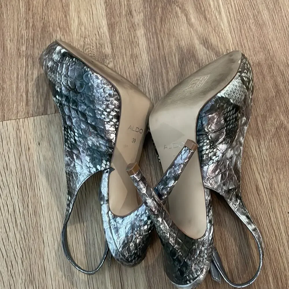 Vintage Style Aldo Snakeskin Print Heels
